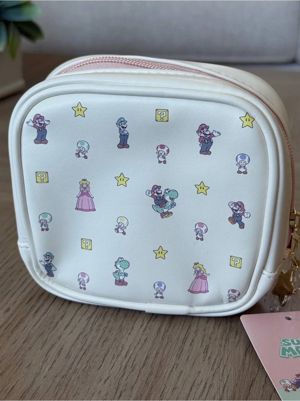 Super Mario Brothers Square Cosmetic/ Stationary Bag Nintendo Store Japan NWT